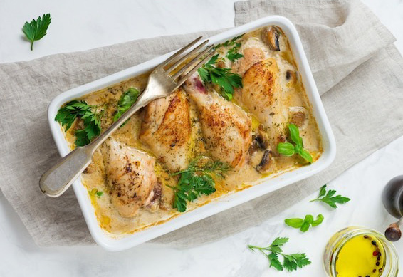Poulet coco aux épinards